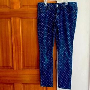 EUC! Merona Polka Dot size 8 skinny ankle jeans pants!